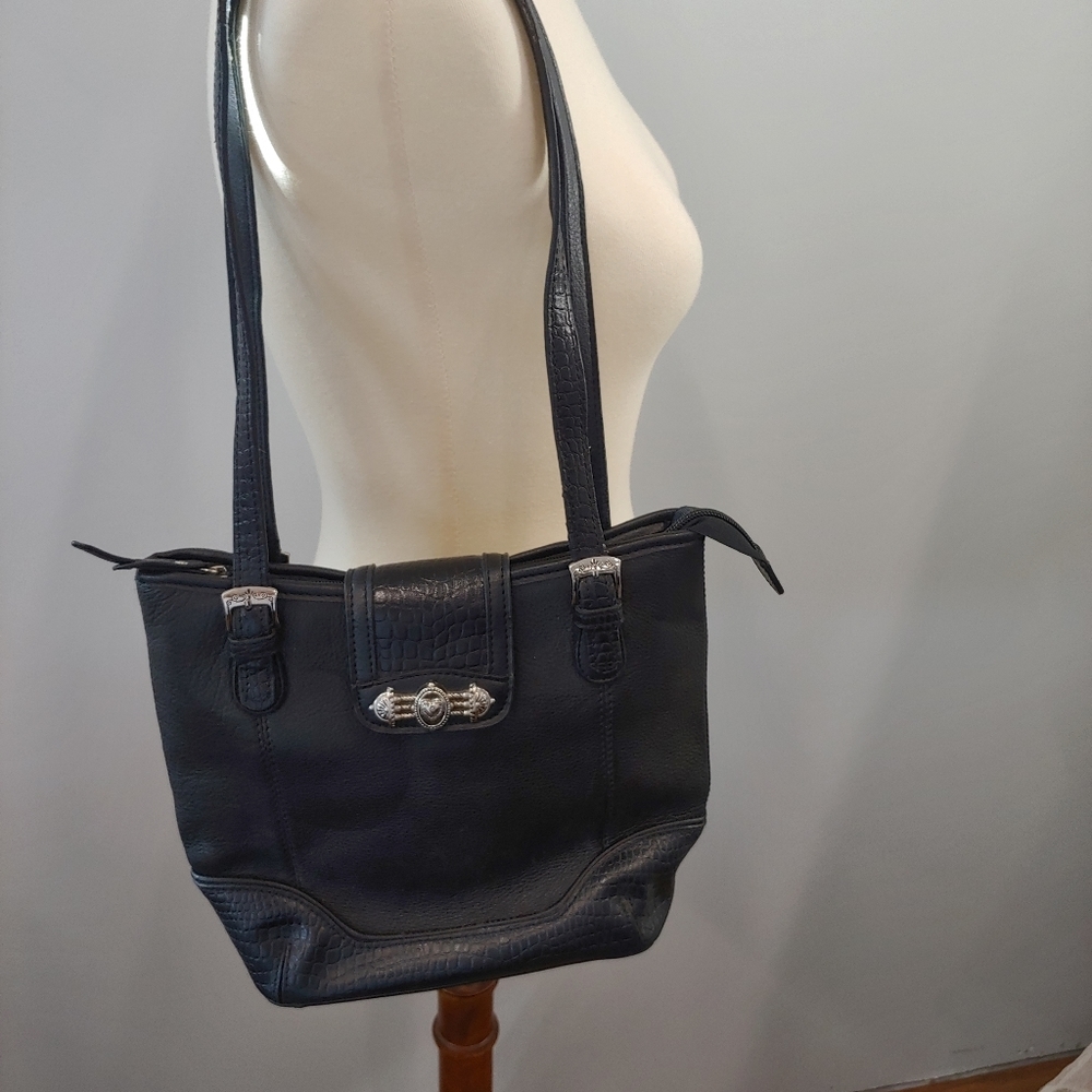 COLDWATER CREEK Heart Charm Black Shoulder Bag Y2K Grunge